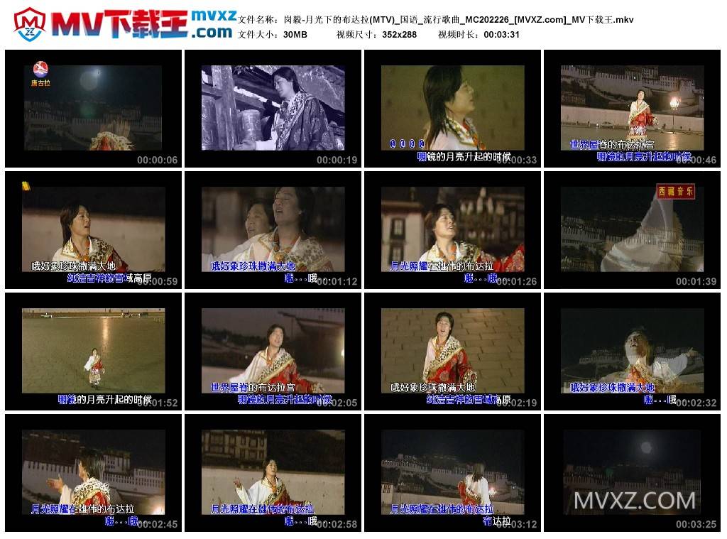 岗毅-月光下的布达拉(MTV)_国语_流行歌曲_MC202226